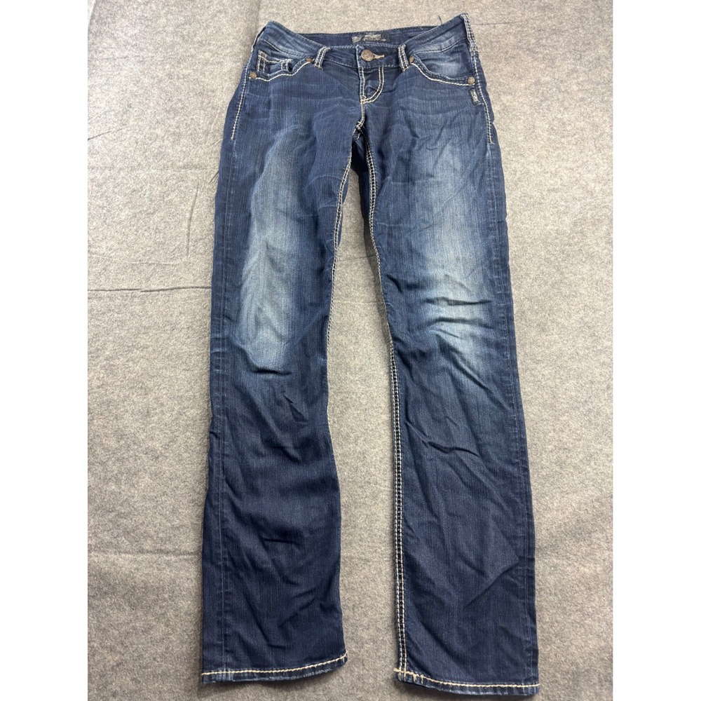 Silver Jeans Co Berkley Mid Rise Bootcut Jeans Dark Wash W27 L32 Slim Fit